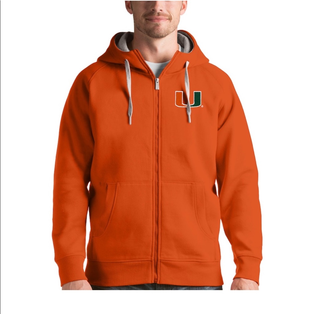 Miami Hurricanes Orange full zip hoodie